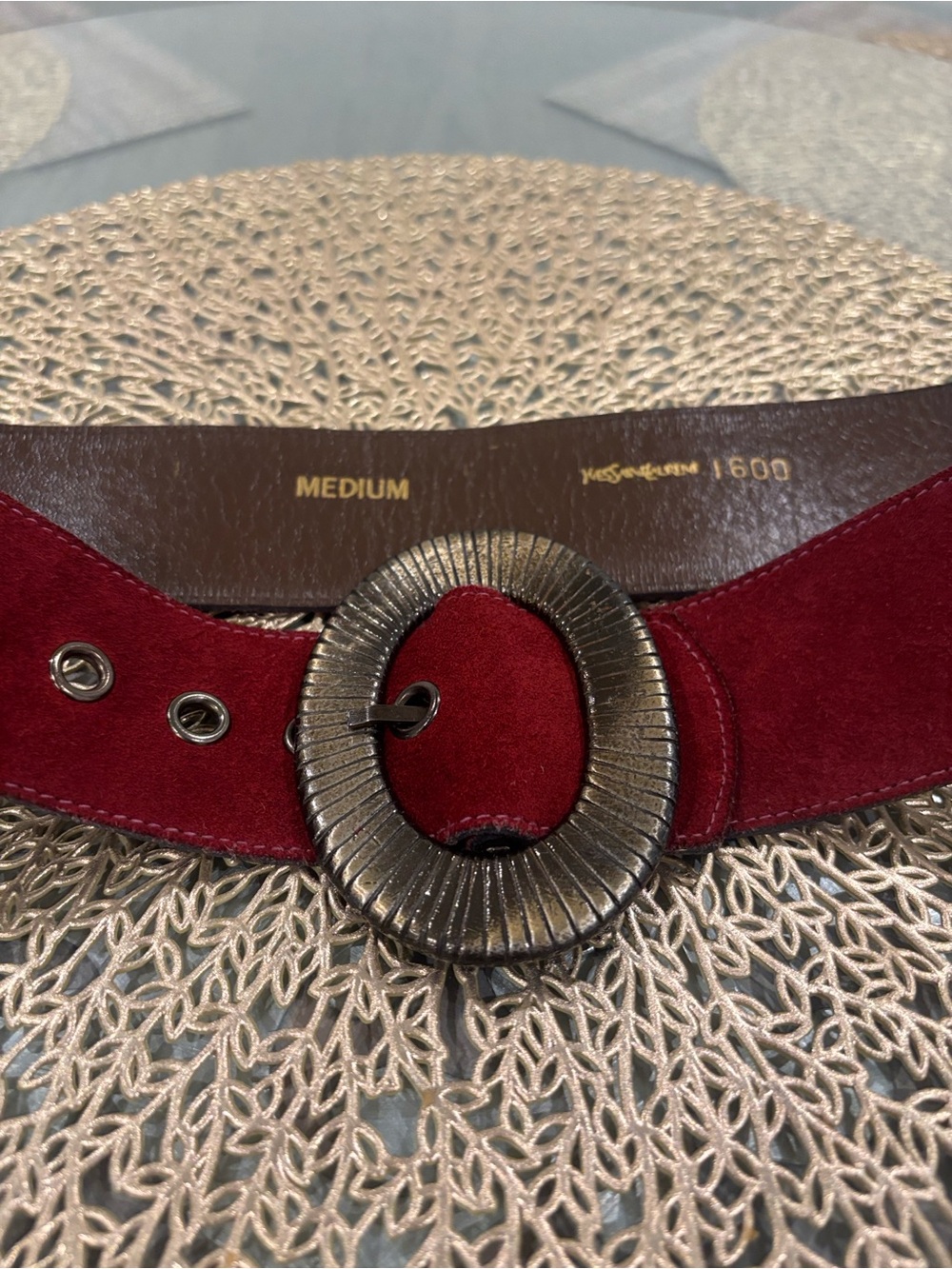 Yves Saint Laurent suede belt